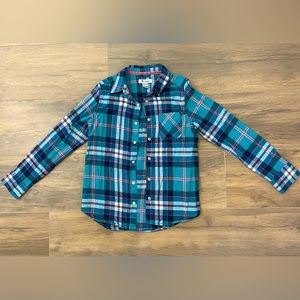 Tractr Button-Down Long-Sleeved Flannel Shirt